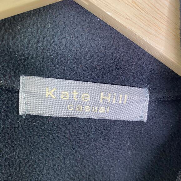 Kate Hill Black Mock Neck Fleece Long Sleeve Pullover Women's Size X-Large XL - Picture 4 of 6